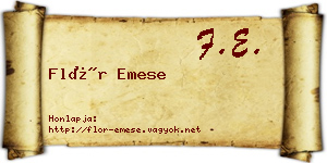 Flór Emese névjegykártya